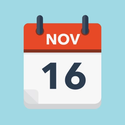 Calendar icon showing 16th November